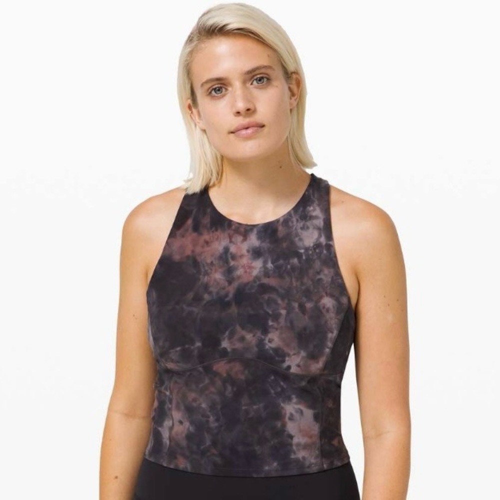 Lululemon Key to Balance Tank in Diamond Dye Graphite Grey Pink Pastel